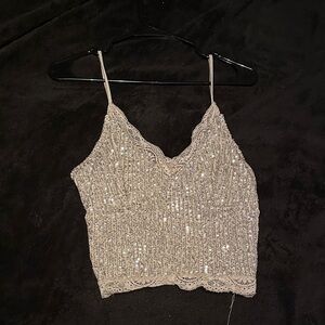 Willow Beige Sequin Lace Camisole